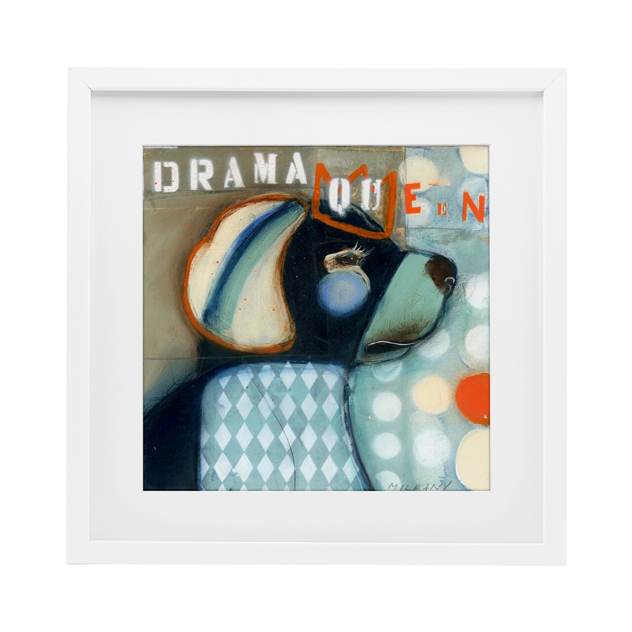 Stupell Industries Drama Queen Dog Humor Framed Print Under Glass, design by Stacy Milrany